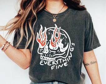 Everything is Fine Skeleton Shirt, Funny Skeleton Tshirt, Everything's Fine Shirt, It's Fine I'm Fine Everything Is Fine Shirt, Skull Tee