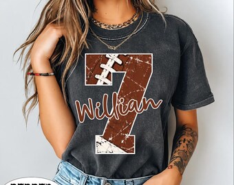 Custom Football Name Number Shirt, Personalized Player Name Tee, Football Jersey Number Shirt, Game Day Tee