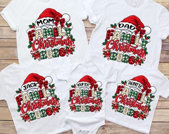 Personalized Family Christmas 2026 Shirt, Custom Name Family Role Tee, Matching Family Christmas Shirt