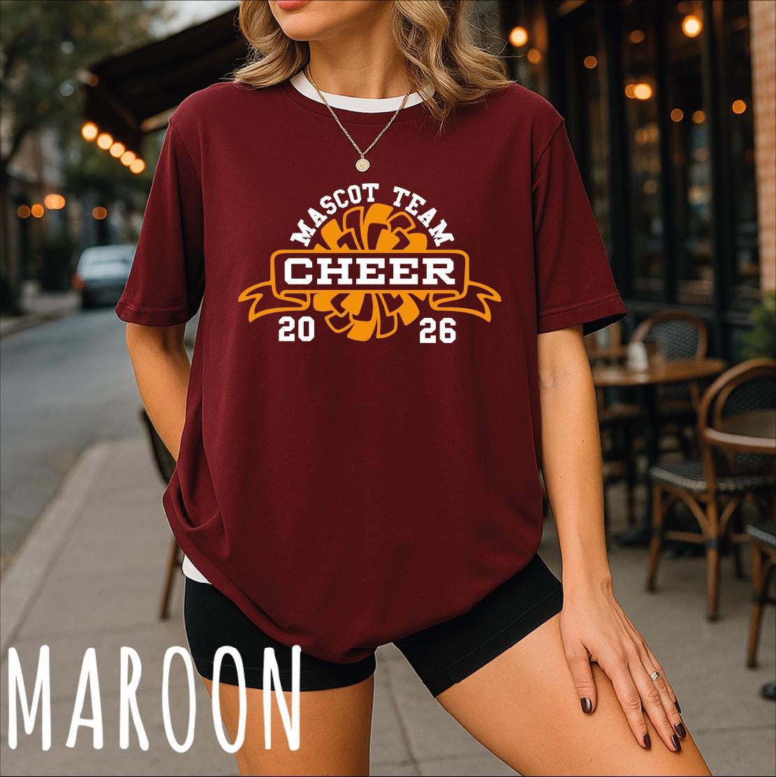 Customized Mascot Team Shirt, Personalized Cheer Shirt, Cheer Squad ...
