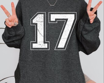 Custom Number Sweatshirt, Personalized Sports Number Sweatshirt,  Football Number Sweater, Custom Soccer Hoodie, Team Number Sweater