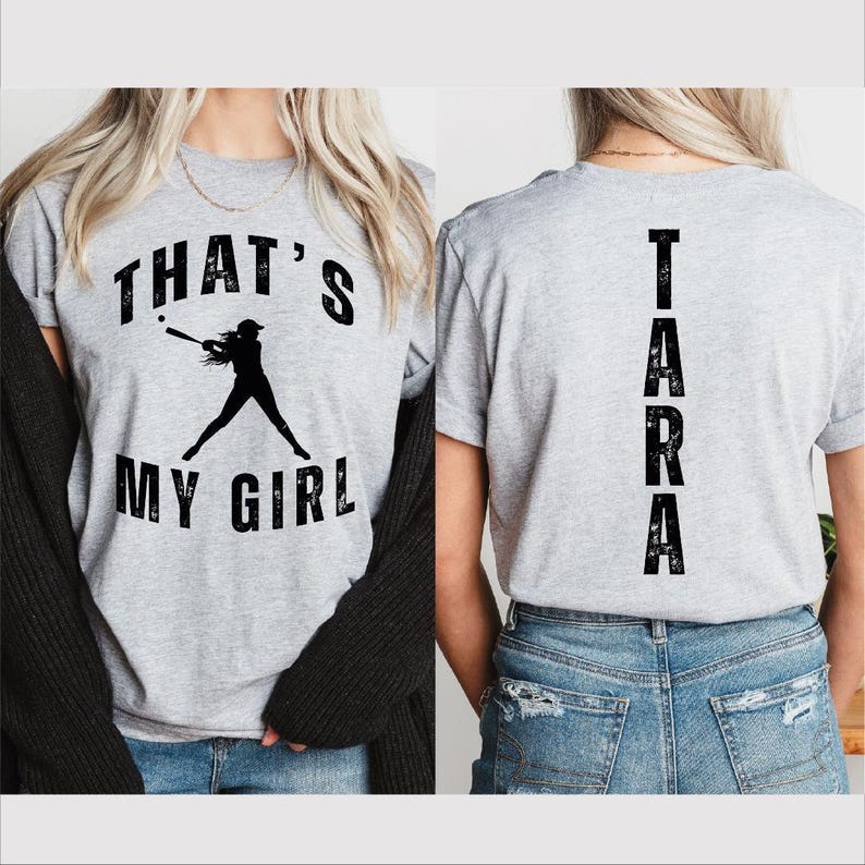 That's My Girl Softball Shirt, Custom Baseball Mom Tshirt, BP image 4