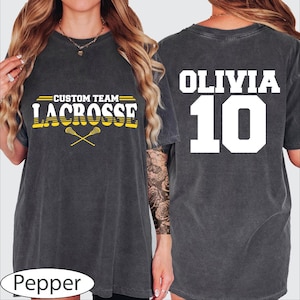 Custom Lacrosse Mascot, Name and Number T-Shirt, Personalized Lacrosse Game Day Shirt, Mother's Day Shirt, Lacrosse Trendy Season Shirt, BP