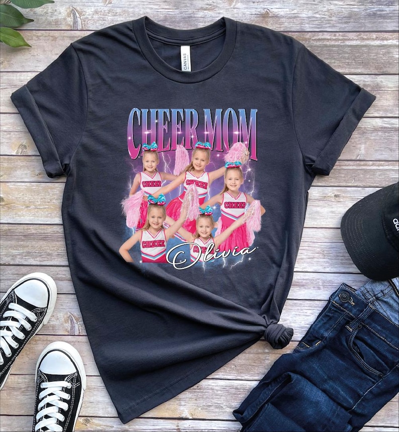 a t - shirt with a picture of cheer mom on it