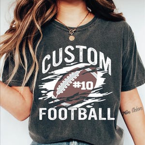 Comfort Colors Custom Football Mascot Shirt, Personalized Football Team Tshirt, Football Number Shirt, Custom Football Shirt, Game Day Shirt