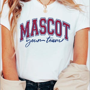 Custom Mascot Shirt, School Team Shirt, Team Mascot Tshirt, School Spirit Shirt, Personalized School T-shirt, Matching Team Shirts
