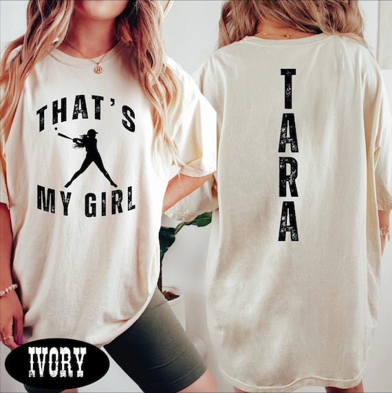 That's My Girl Softball Shirt, Custom Baseball Mom Tshirt,  BP