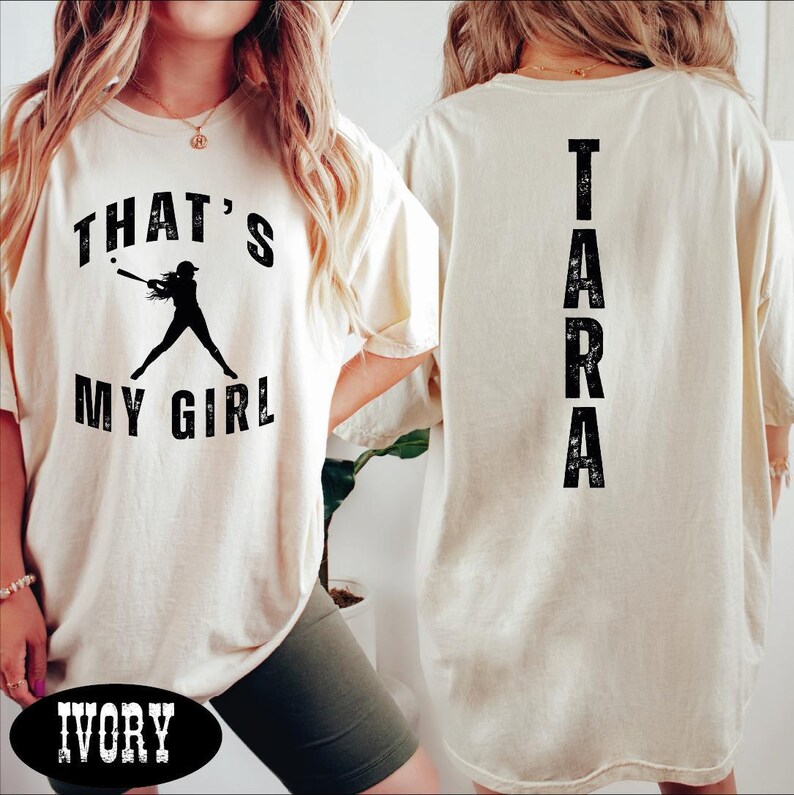 That's My Girl Softball Shirt, Custom Baseball Mom Tshirt, BP image 1