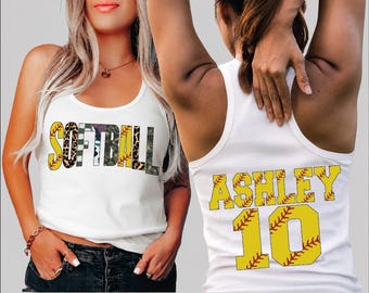 Custom Softball Tank Top Player Name Number Cheetah Camo Back Print Vneck,BP