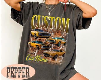 Custom Car Photo T-Shirt, Personalized Classic Car Tee