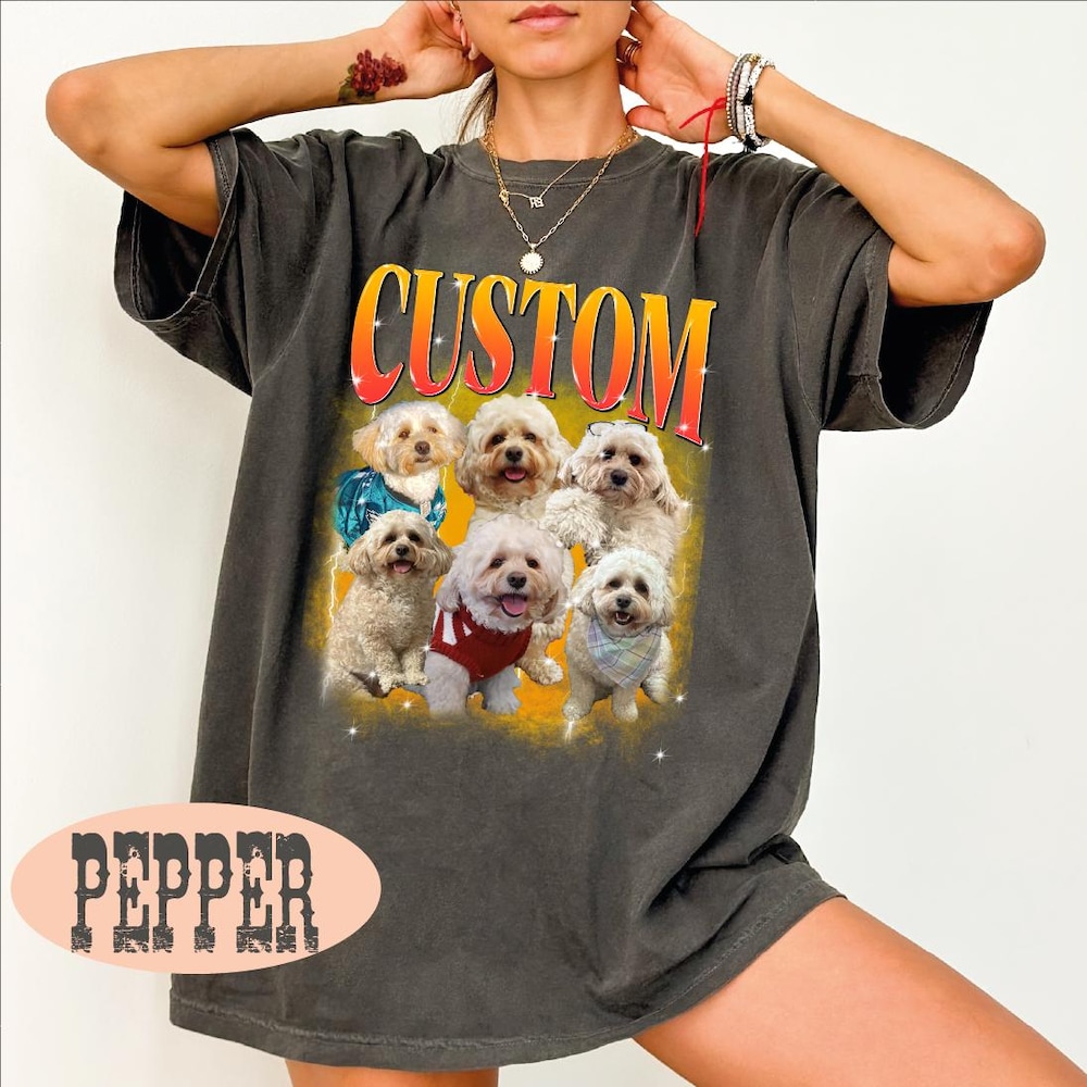 Custom Dog Photo Shirt, Custom Bootleg Shirt, Custom Pet Shirt, Custom Photo Shirt, Name Custom Dog Shirt, Personalized Shirt Onlytee