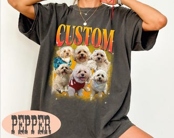 Custom Dog Photo Shirt, Custom Bootleg Shirt, Custom Pet Shirt, Custom Photo Shirt, Name Custom Dog Shirt, Personalized Shirt
