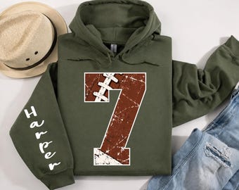 Personalized Football Mascot Hoodie , Football Number and Name Shirt, Personalized School Team Number Sweatshirt,BP