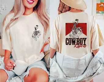 Cowboy Killers Tshirt, Comfort Colors Western Cowboy Shirt, Cowboy Skeleton Tee, Western Skeleton Tee, Western Rodeo Shirt, Gift For Her, BP