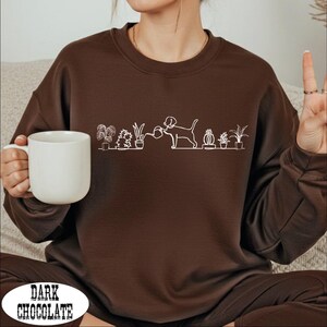Dog And Plant Sweatshirt, Dog Watering Plants Sweater, Plant Lover Hoodie, Plant Lady Sweatshirt, Dog Mom Sweatshirt, Dog Lover Gift image 3