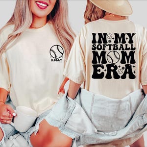 Custom Softball Mom Shirt, Comfort Colors In My Softball Mom Era Shirt, Softball Name Tshirt, Softball Lover Shirt, Baseball Mom Tee, BP