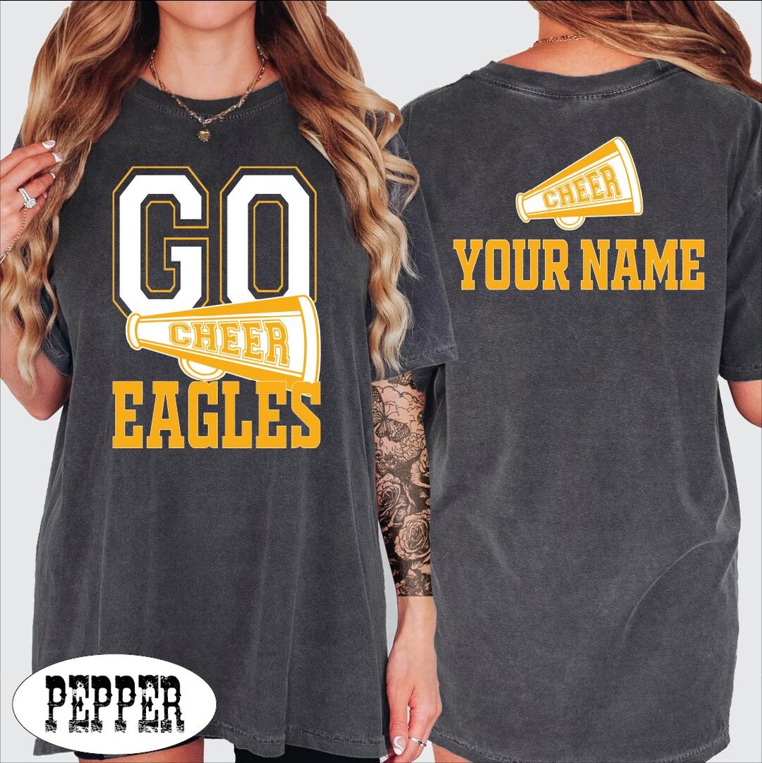 Custom Go Cheer Shirt, Cheerleading Tshirt, Custom Mascot Name Tee ...