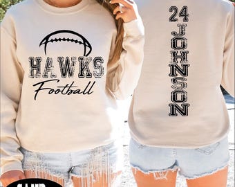 Personalized Football Mascot Sweatshirt, Custom Mascot Name Hoodie, Player Name Number Game Day Shirt,BP