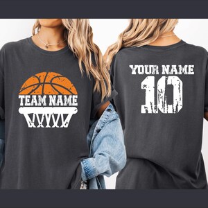 Custom Basketball Team Mascot Tshirt, Personalized Name Number Basketball Game Day Shirt, Customized Basketball Squad Matching Shirt, BP