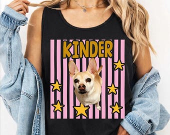 Custom Pet Photo Tank Top, Personalized Dog Vneck, Dog Mama Gift, Pet Lover Racerback