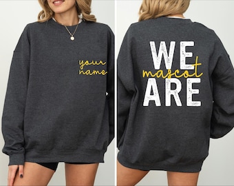 Custom Mascot Sweatshirt, School Team Sweatshirt, Team Mascot Sweater, School Spirit Hoodie, Personalized School Sweater, Matching Team, BP