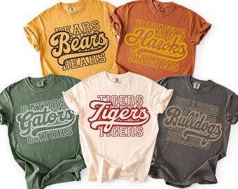 Custom School Mascot Shirt, Personalized Team Name Tee, School Spirit Shirt, Mascot Game Day Tee
