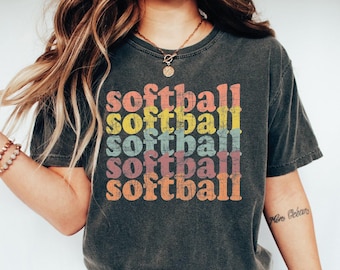 Comfort Colors Retro Softball Shirt, Softball Mom Shirt, Softball Game Day Tshirt, Softball Mama Tee, Softball Team Shirt, Softball Tshirt