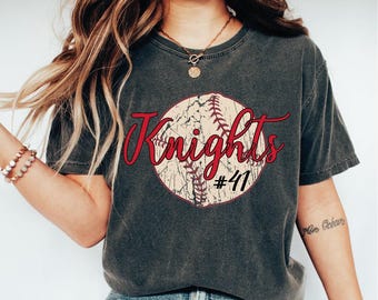 Comfort Colors Custom Baseball Shirt, Personalized Baseball Team Tshirt, Baseball Gift, Baseball Fan Tee, Sports Mom Tee, Game Day Shirt