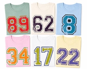 Custom Football Game Day Tee ,Varsity Number T-Shirt for Player Girlfriend, Team Spirit Gift, Custom Number Shirt