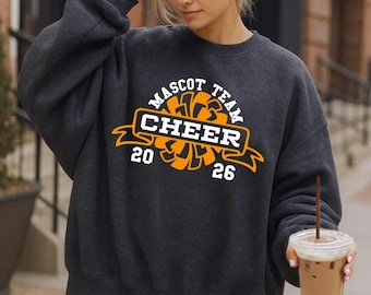 Customized Mascot Cheer Team Sweatshirt, Personalized Cheer Squad Sweatshirt, Cheer Squad Matching Sweatshirt, Game Day Cheer Team Sweater