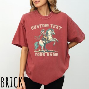 Custom Western Shirt for Women, Personalized Cowgirl Tshirt, Country Concert Tee, Vintage Style Comfort Colors Shirt, Girls Trip Tshirt Gift image 3