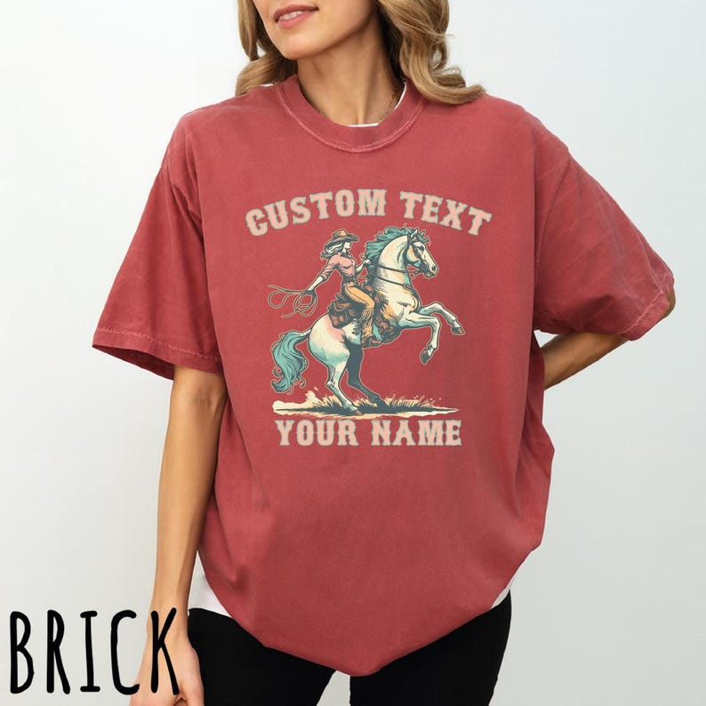 Custom Western Shirt for Women, Personalized Cowgirl Tshirt, Country Concert Tee, Vintage Style Comfort Colors Shirt, Girls Trip Tshirt Gift image 3