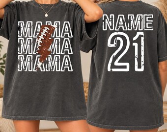 Football Mama Shirt, Custom Player Name Number Tee, Personalized Football Mom Shirt, Game Day Mama Tee,BP