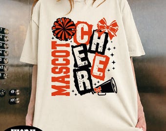 Custom Cheer Mascot Shirt, Personalized Team Name Tee, School Spirit Cheer Shirt, Cheerleader Game Day Tee