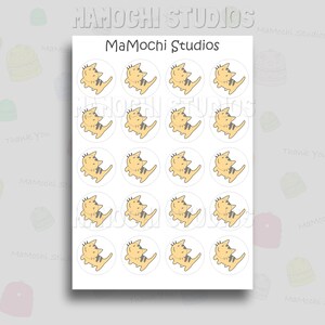 Folha de adesivos - Etiquetas de etiqueta de gatinho - Etiqueta de creche fofa - Etiquetas fofas - Etiquetas de crianças fofas - Etiquetas de lancheira Bento Box, garrafa de água, notas
