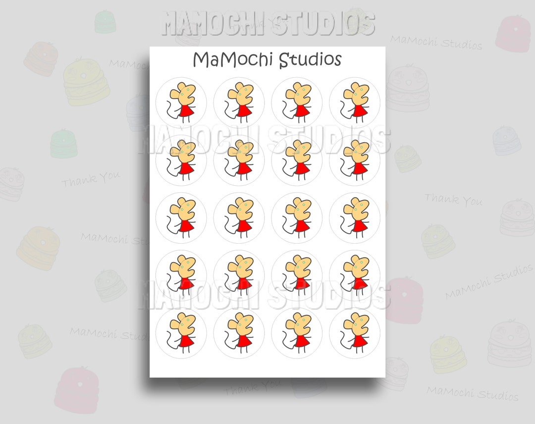 Mouse Label. Tags Sticker Sheet - Dressy Mouse Label Stickers - Cute Daycare Label - Cute ...