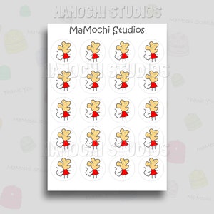 Sticker Sheet - Dressy Mouse Label Aufkleber - süßes Kindertagesstätte Label - süßes Label - süßes Kinder Label - Lunch Bento Box Label, Wasserflasche, Notizen