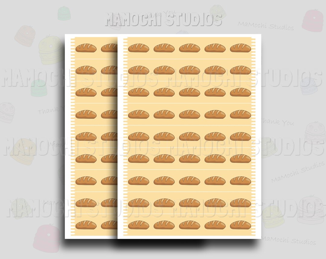 Washi Tape Sticker Sheet - Fluffy Soft Bread Pattern, Cute Bread Tape ...