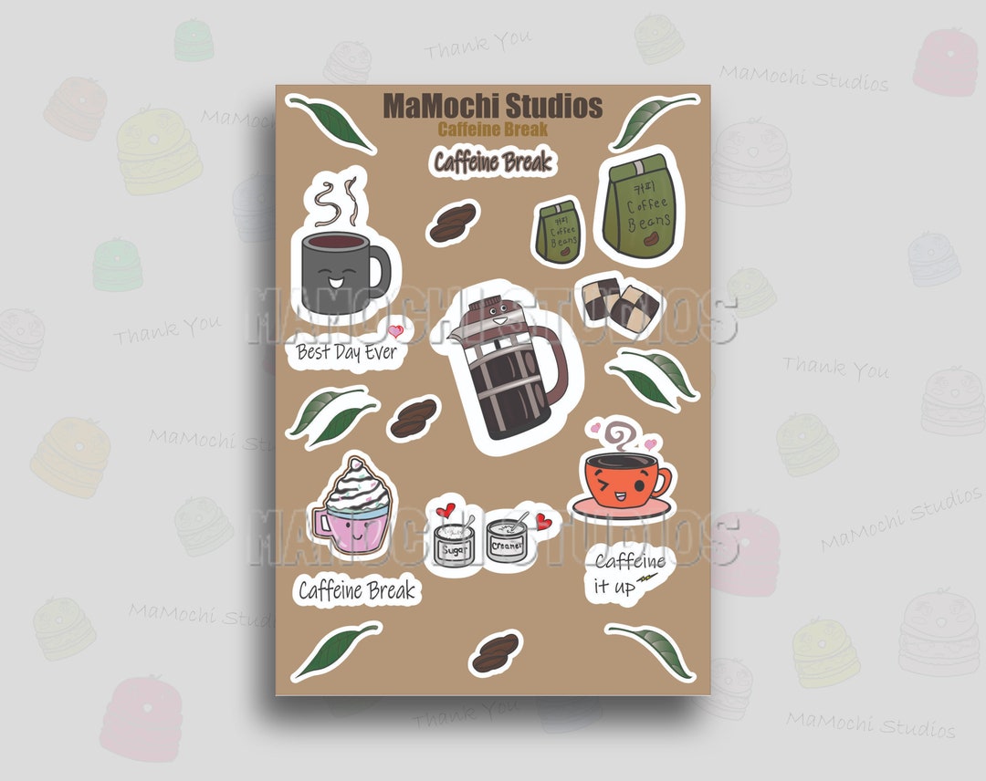 Kawaii Coffee Sticker Sheet – Anime Planner Stickers - Etsy