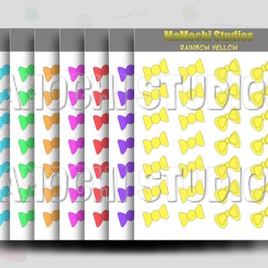 Mini Planner Stickers - 2 vellen Cute Happy Bows, Bujo Pages, Kawaii Notes, Visual Comfort, Journal Accessoires, Scrapbooking Versieringen