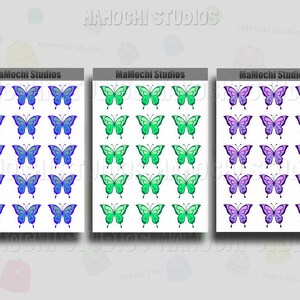 Mini Planner Sticker - 2 Bögen Schmetterling Sticker, Natur-inspirierte Bujo Sticker, Niedliche Schmetterling Journal Sticker, Einzigartiges Scrapbook Kunsthandwerk