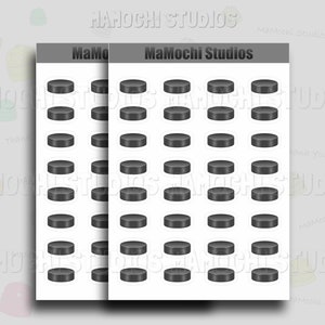 Mini Planner Sticker - 2 Bögen Hockey Pucks, Bujo Sticker, Cute Scrapbook Sticker, Sport Notebook, Mini Journal Sticker, Happy Planner