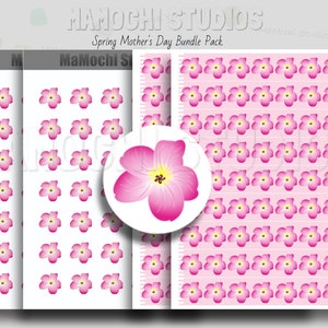 Kit de papelería - Paquete de flores tropicales de Plumeria rosa, regalo de pegatinas de agradecimiento a la madre, nacimiento y amor, primavera y nuevo comienzo, manualidades