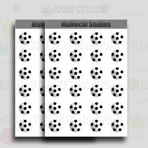 Mini Sticker - 2 Blatt Fußbälle, Bujo Decor, süße Scrapbooks, Schulhefte, Mini Journals, Happy Planner, Sport Handwerk
