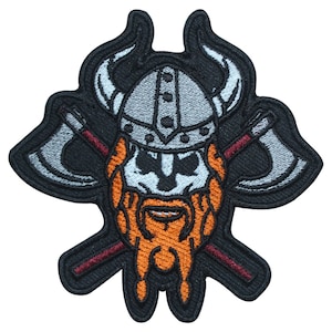 Vikings Logo Embroidered Patch, Iron On Applique (10cmx9cm)