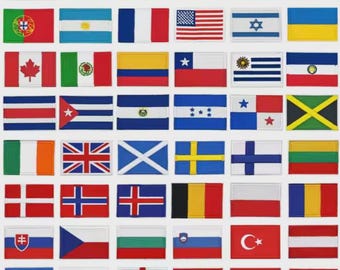 Geborduurde patch met landvlag, opstrijkbare naai op badge rugzakjasje