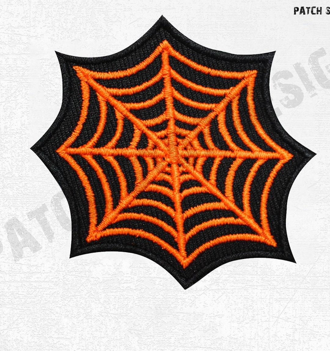 Glow In The Dark Spider Web Iron On Embroidered Patch Glow In The Dark Spider Web Iron On Embroidered Patch