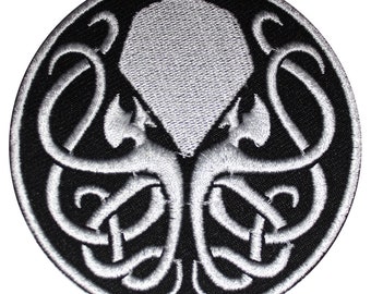 Patch met Cthulhu-logo, geborduurde opstrijkappliqué