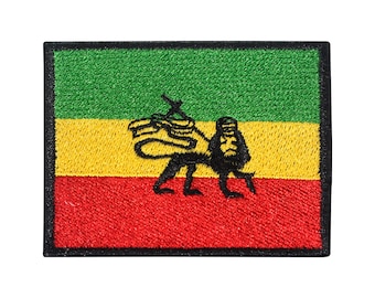 Rasta Vlag Met Leeuw Logo Patch Geborduurd Logo Borduurwerk Patch Opstrijkbare Patch Naai Badge DIY Borduurwerk Geborduurde Applique