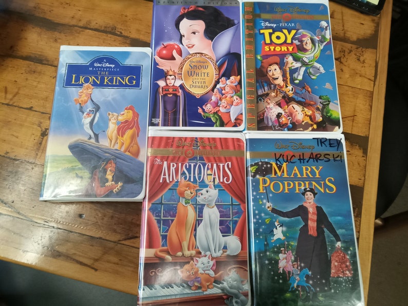 Vintage Disney VHS Tapes Set of 5 Etsy